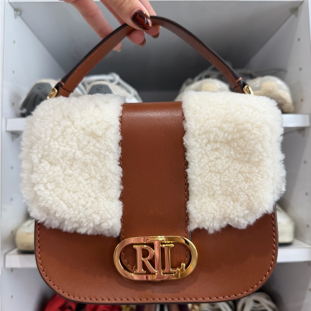 Lauren Ralph Lauren small Addie shearling leather bag